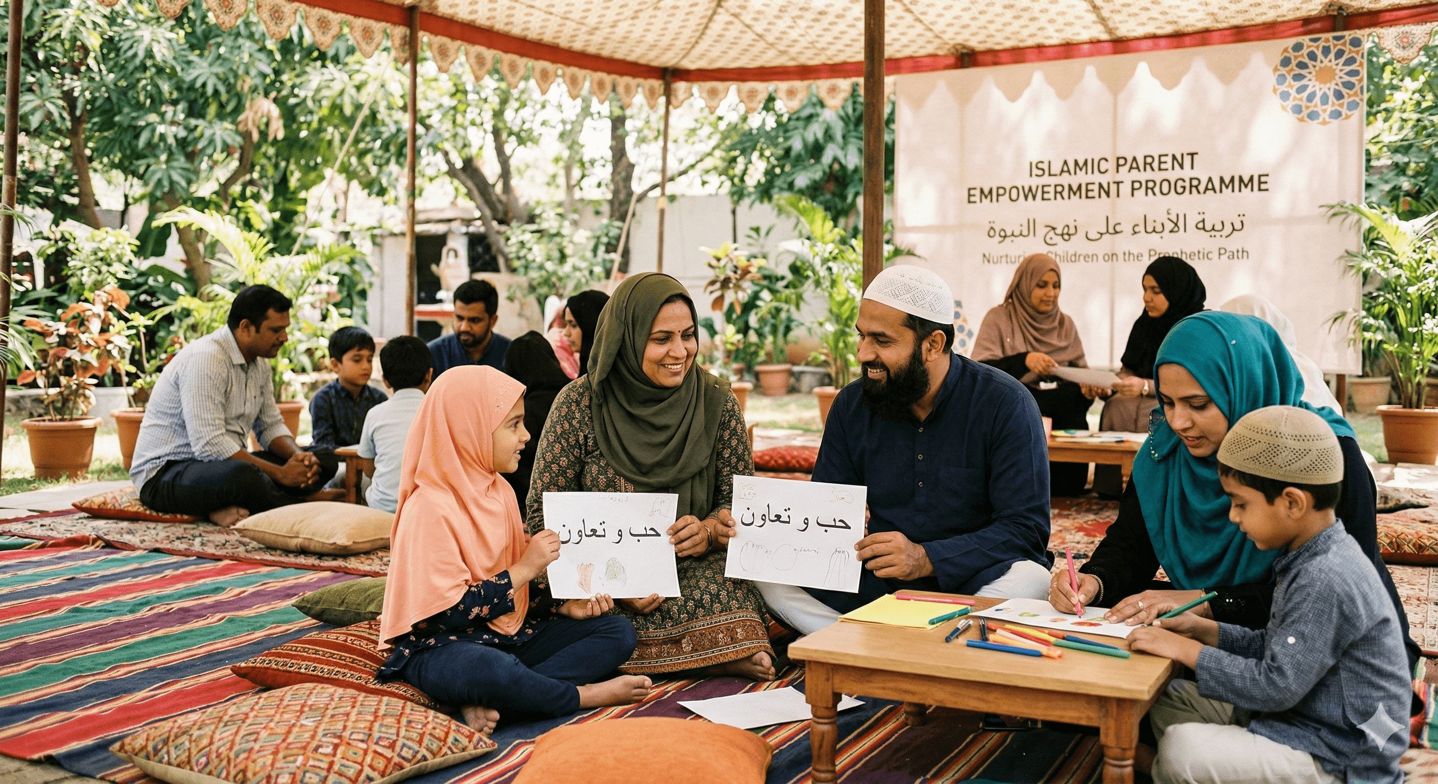 Parents actively participating with their children in the preschool environment at Zeeque Preschool Kerala.
